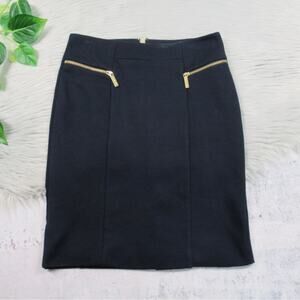 MICHAEL KORS Dark Navy Blue Pull On Zipper Pockets Pencil Skirt Women’s Size 2